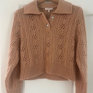 NWT WAYF Knit Collared Sweater